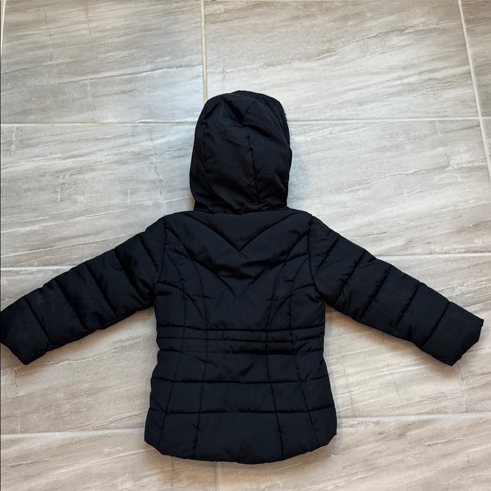 DKNY Girls 4 Hooded Winter Puffer Coat Full Zip Fleece Lined Warm Pockets‎ - Picture 9 of 14